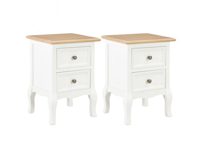 Sonata H Нощни шкафчета, 2 бр, бели, 35x30x49 см, МДФ
