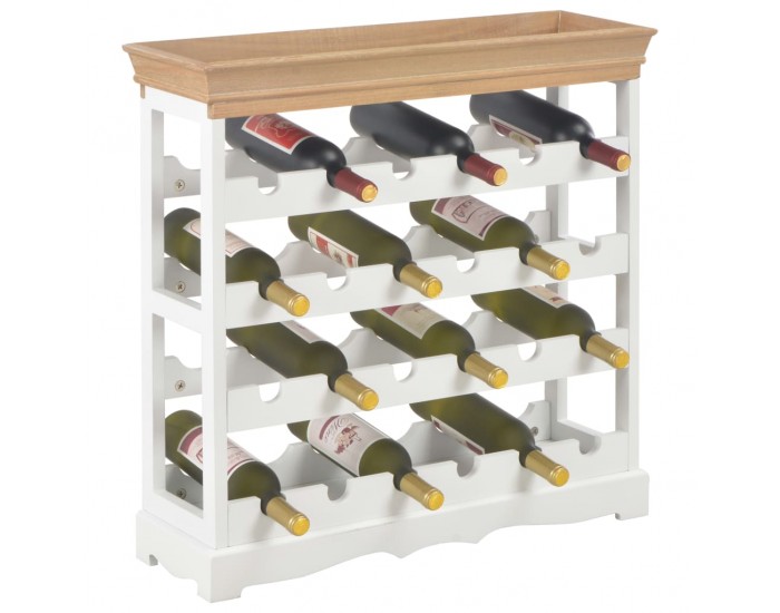 Sonata Шкаф за вино, бял, 70x22,5x70,5 см, МДФ -