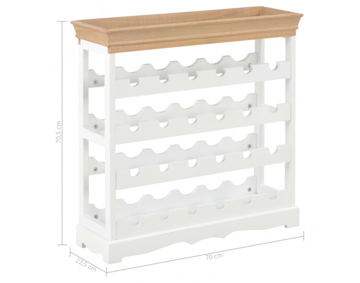 Sonata Шкаф за вино, бял, 70x22,5x70,5 см, МДФ -