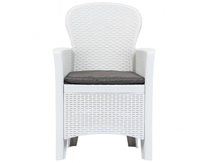 Sonata Външен трапезен комплект 5 части пластмаса бял ратанов вид -