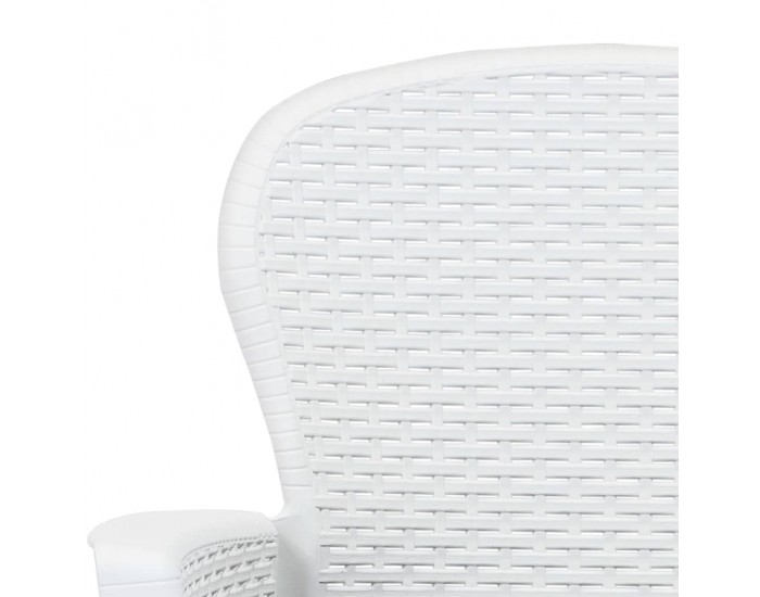 Sonata Външен трапезен комплект 5 части пластмаса бял ратанов вид -