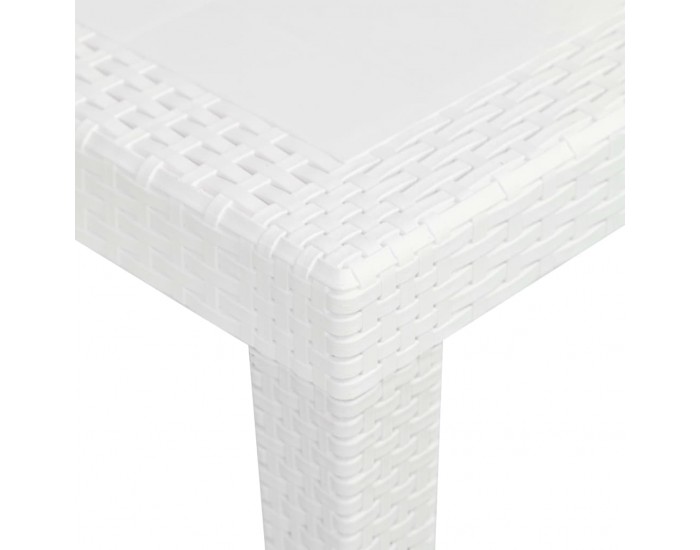 Sonata Външен трапезен комплект 5 части пластмаса бял ратанов вид -