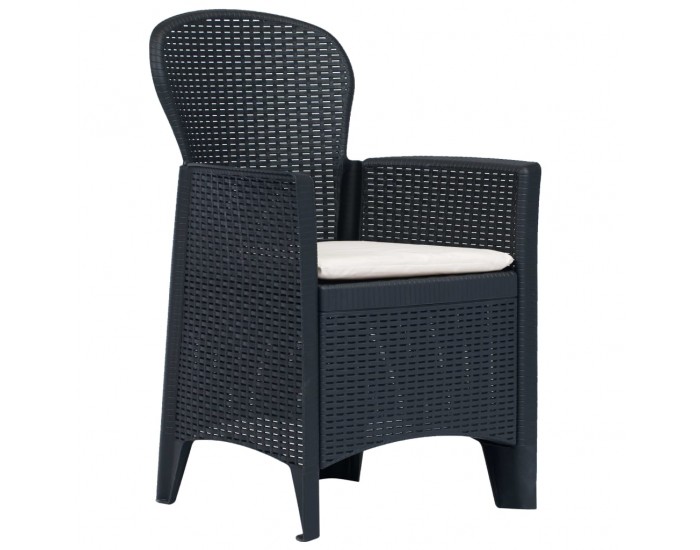 Sonata Външен трапезен комплект 7 части пластмаса антрацит ратанов вид -