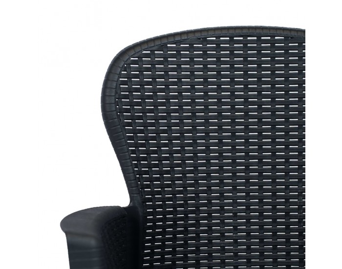 Sonata Външен трапезен комплект 7 части пластмаса антрацит ратанов вид -