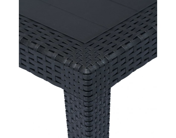 Sonata Външен трапезен комплект 7 части пластмаса антрацит ратанов вид -