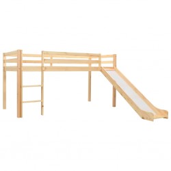 Sonata Високо детско легло с пързалка и стълба, бор, 97х208 см - Детски легла