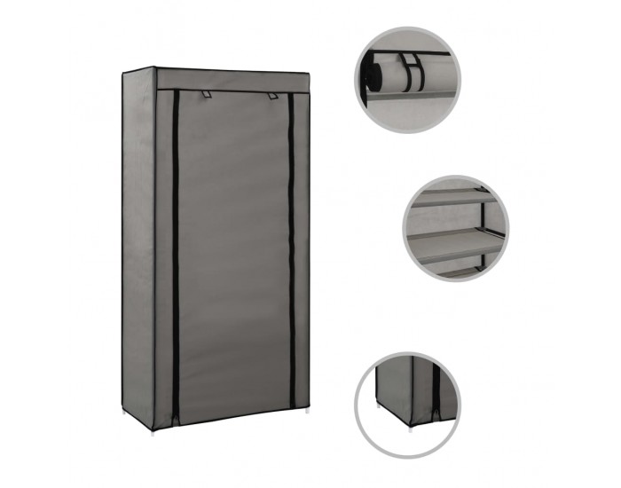 Sonata Шкаф за обувки с покривало, сив, 58х28х106 см, плат -