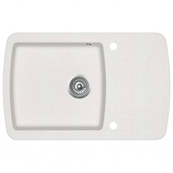 Sonata Гранитна кухненска мивка с едно корито, бяла - Мивки