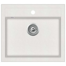 Sonata Гранитна кухненска мивка с едно корито, бяла - Мивки