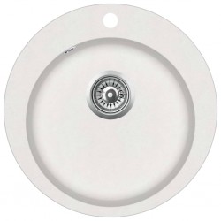 Sonata Гранитна кухненска мивка с едно корито, кръгла, бяла - Мивки