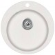 Sonata Гранитна кухненска мивка с едно корито, кръгла, бяла -