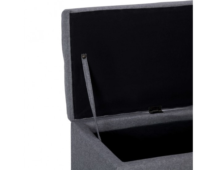 Sonata Пейка с отделение за съхранение, 116 см, светлосива, полиестер -