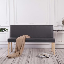 Sonata Пейка, 139,5 см, сива, изкуствена кожа - Мека мебел