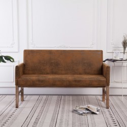 Sonata Пейка с подлакътници, 140 см, кафява, изкуствен велур - Мека мебел
