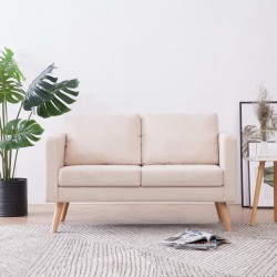 Sonata 2-местен диван, текстил, кремав - Мека мебел