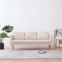 Sonata 3-местен диван, текстил, кремав - Мека мебел