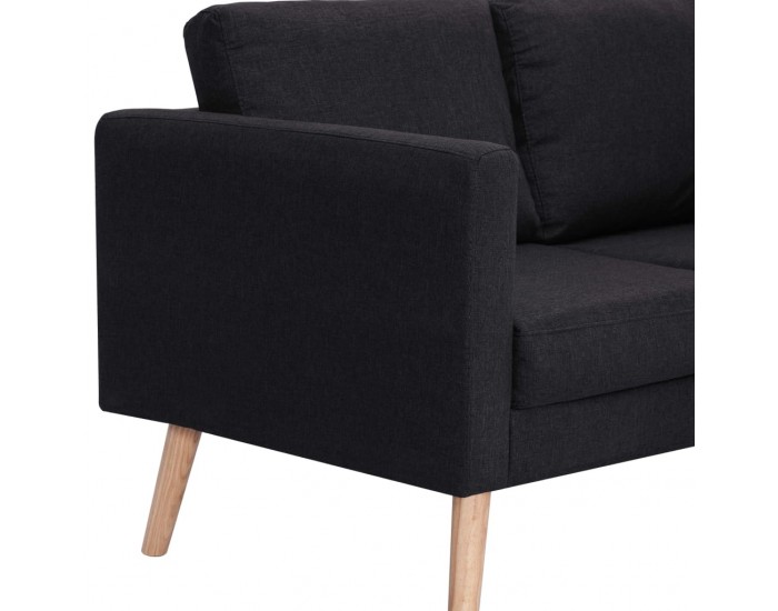 Sonata 3-местен диван, текстил, черен -