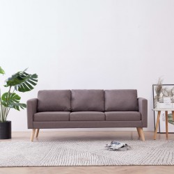 Sonata 3-местен диван, текстил, таупе - Мека мебел