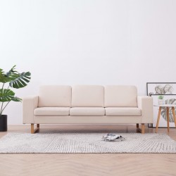 Sonata 3-местен диван, текстил, кремав - Мека мебел