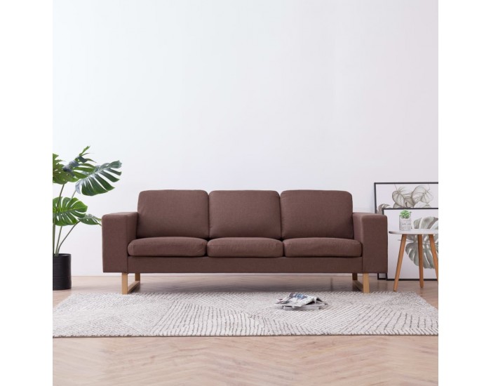 Sonata 3-местен диван, текстил, кафяв -