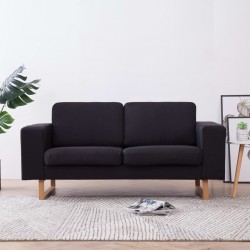 Sonata 2-местен диван, текстил, черен - Дивани