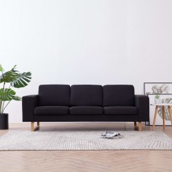 Sonata 3-местен диван, текстил, черен - Дивани