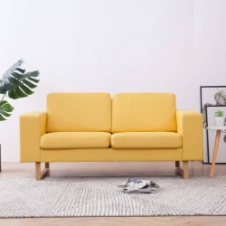 Sonata 2-местен диван, текстил, жълт - Дивани
