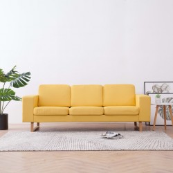 Sonata 3-местен диван, текстил, жълт - Мека мебел