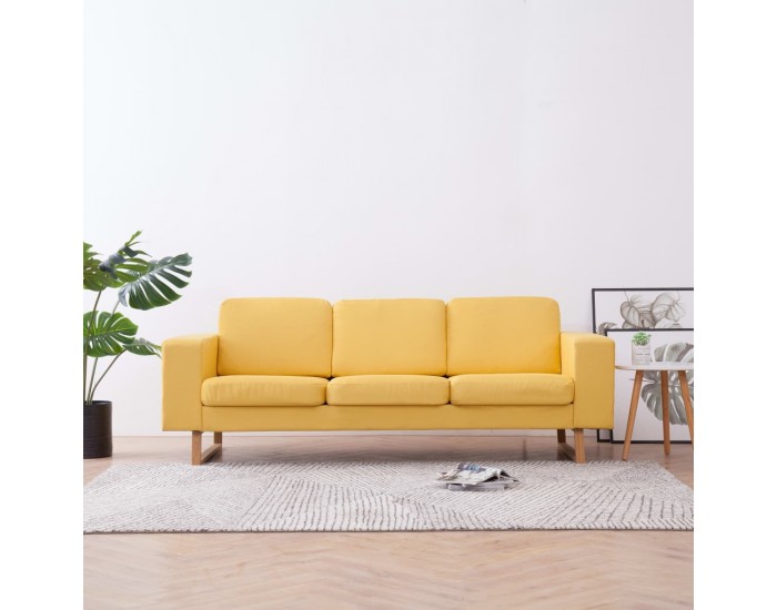 Sonata 3-местен диван, текстил, жълт -