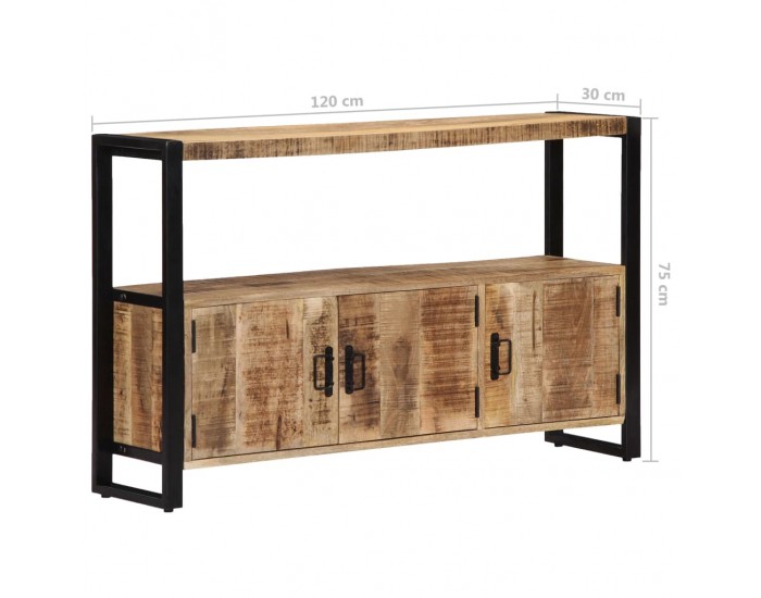 Sonata Страничен шкаф, 120x30x75 см, манго масив -