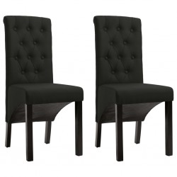 Sonata Трапезни столове, 2 бр, черни, плат - Трапезни столове