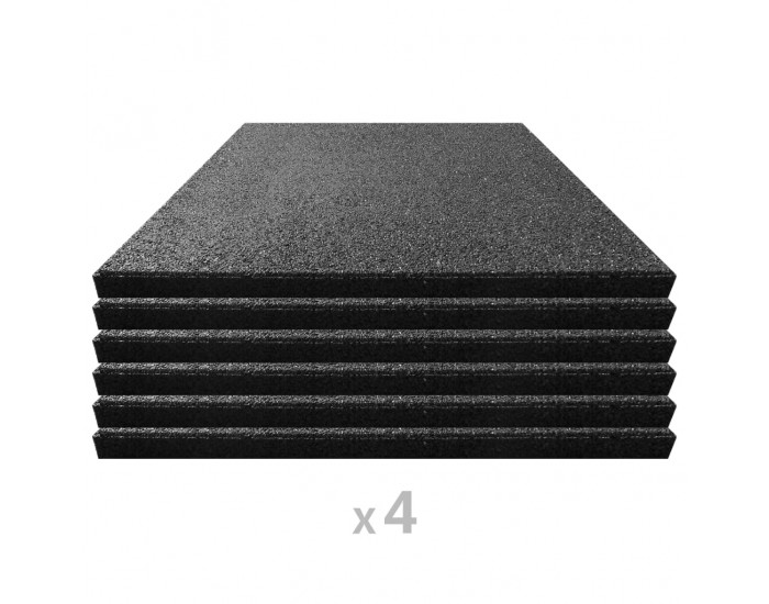 Sonata Ударопоглъщащи каучукови плочи, 24 бр, 50x50x3 см, черни -