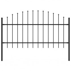 Sonata Градинска ограда с пики (1-1,25)x1,7 м стомана черна - Огради