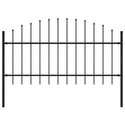 Sonata Градинска ограда с пики (1-1,25)x1,7 м стомана черна - Огради