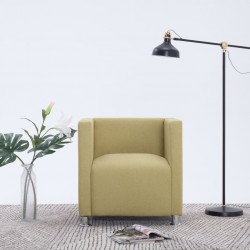 Sonata Фотьойл с кубична форма, зелен, полиестер - Мека мебел