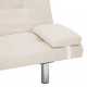 Sonata Разтегателен диван с две възглавници, кремав, полиестер -