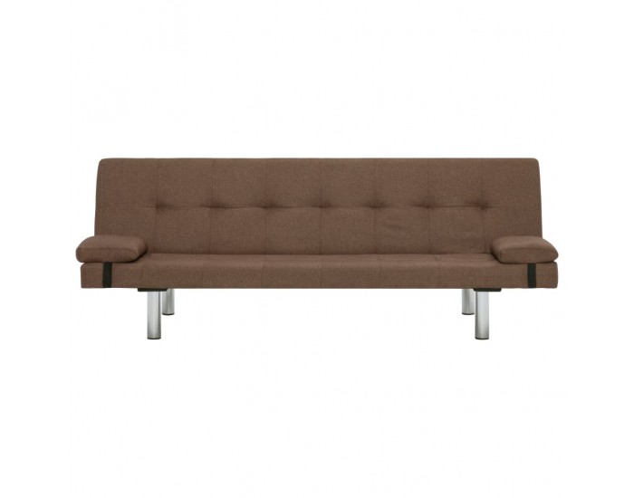 Sonata Разтегателен диван с две възглавници, кафяв, полиестер -
