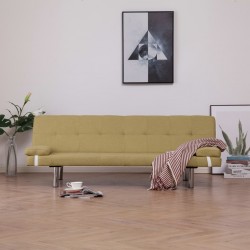 Sonata Разтегателен диван с две възглавници, зелен, полиестер - Дивани