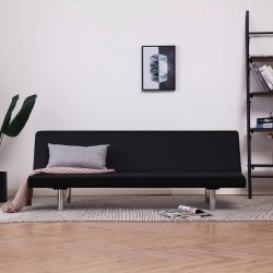 Sonata Разтегателен диван, черен, полиестер - Мека мебел