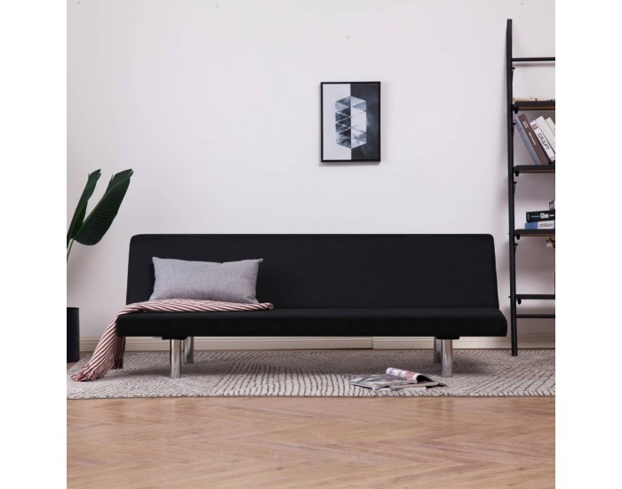 Sonata Разтегателен диван, черен, полиестер -