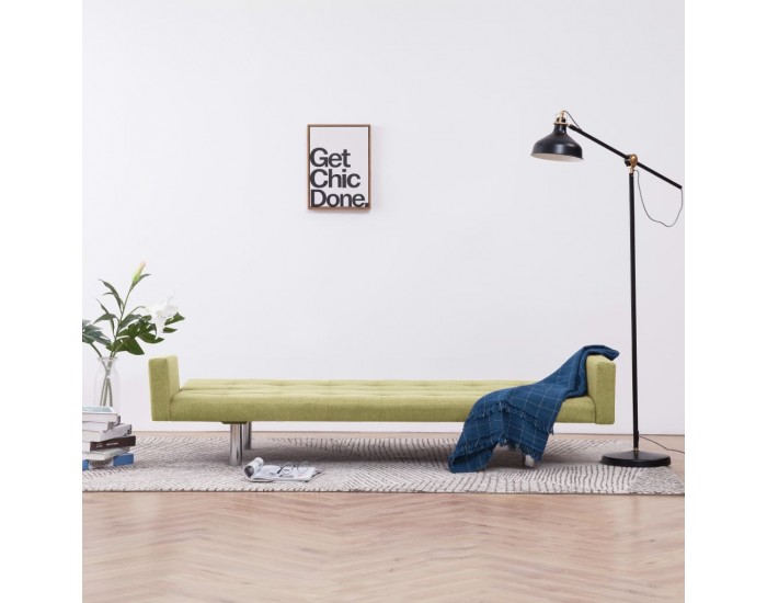 Sonata Разтегателен диван с подлакътници, зелен, полиестер -
