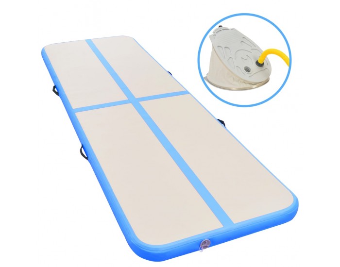 Sonata Надуваем дюшек за гимнастика с помпа, 400x100x10 см, PVC, син - Sonata Надуваем дюшек за гимнастика с помпа, 400x100x10 см, PVC, син -