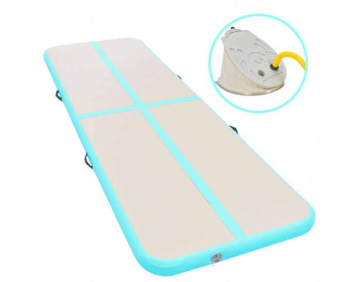 Sonata Надуваем дюшек за гимнастика с помпа, 600x100x10 см, PVC, зелен -