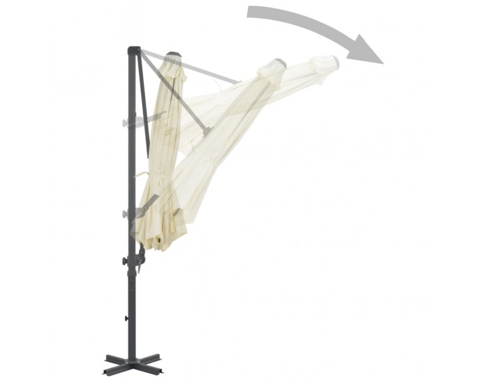 Sonata Градински чадър с преносима основа, пясъчен -