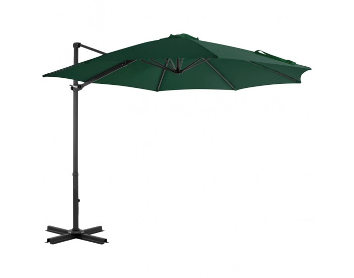 Sonata Градински чадър с преносима основа, зелен -