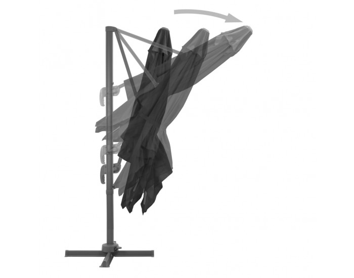 Sonata Градински чадър с преносима основа, антрацит -