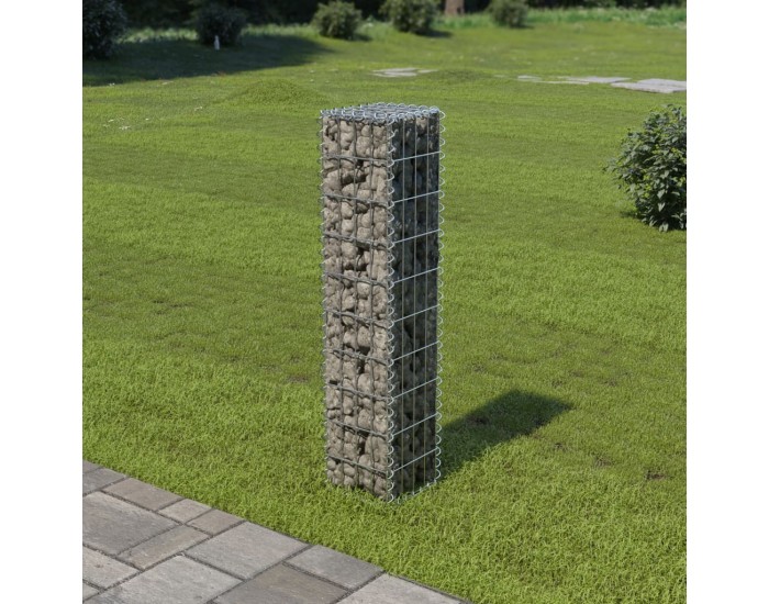 Sonata Габионна стена с капаци, поцинкована стомана, 20x20x100 см -