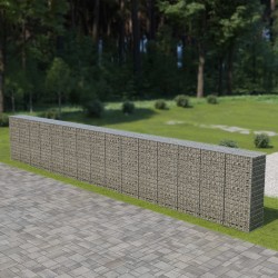 Sonata Габионна стена с капаци, поцинкована стомана, 900x50x150 см - Огради