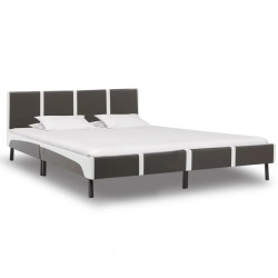 Sonata Рамка за легло, сиво и бяло, изкуствена кожа, 180x200 cм - Тапицирани легла