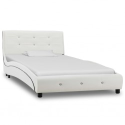 Sonata Рамка за легло, бяла, изкуствена кожа, 90x200 cм - Тапицирани легла